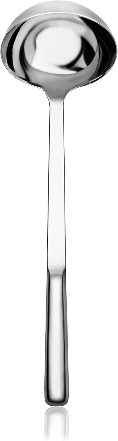 New Star Foodservice 52305 4 oz Hollow Handle Deep Soup Ladle, 13.25", Silver