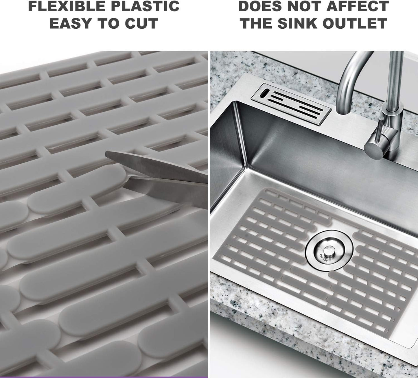 NICE DAY Sink Mat, Sink Protectors for Kitchen Sink By Better Housewares Wok Stand Strong Adsorption And Skid Resistance PVC Free Silicone Sink Mat 16" x 13", Large