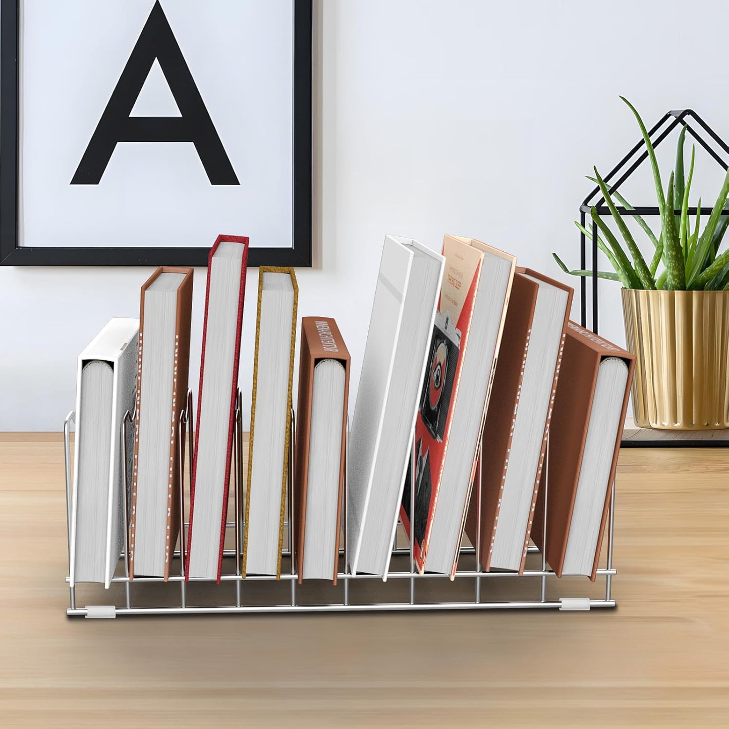 FLSEPAMB Lid Organizer Pot Lid Organizer 10-Tier Pot Lid Rack Holder Suitable for Bakeware Dish Plate, Cutting Boards, Pots & Pans, Serving Trays, Reusable Containers in Cabinet Pantry (1 Pack)