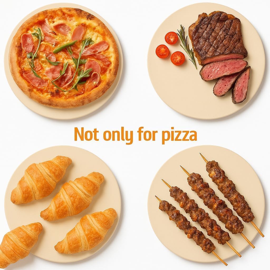 Large Pizza Stone Round 16", Heavy Duty Cooking Stone for Grill, Baking Pizza Stone for bread, Ideal for Grilling Baking Several Sizes of Pizzas