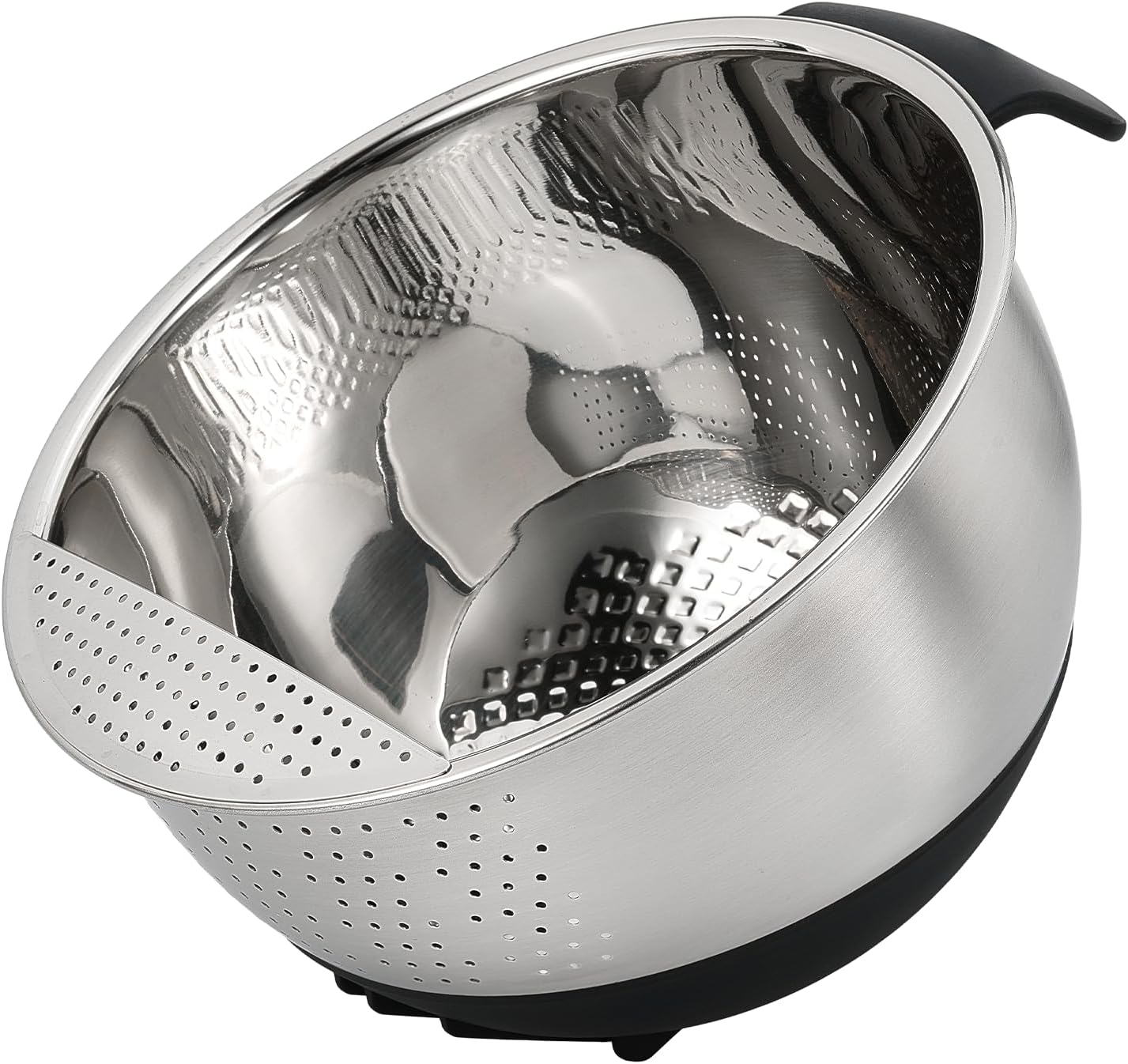 Rice Washing Bowl with Strainer Quinoa Washer Bowl, Stainless Steel Side Drainers Colander for Cleaning Fruits, Vegetables, and Beans - Versatile Kitchen Tool