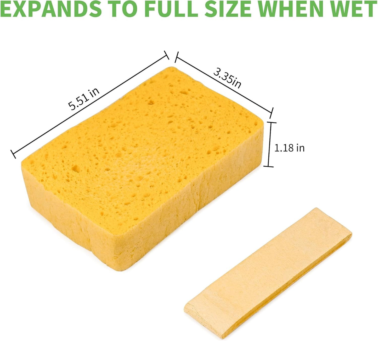 4 Pack Compostable Pop-Up Sponges - Expanding, Non-Scratch, Plant-Based Dish Cellulose Sponges Car Wash Sponge