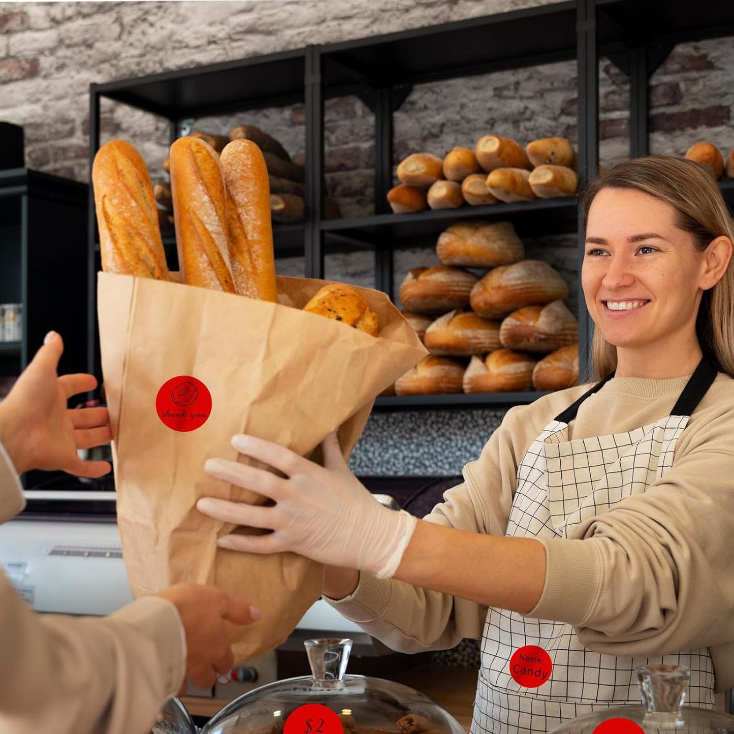 2 Inch Red Round Thermal Labels, Self-Adhesive Direct Printer Stickers for DIY Logo Design, Name Tag (500/Roll)