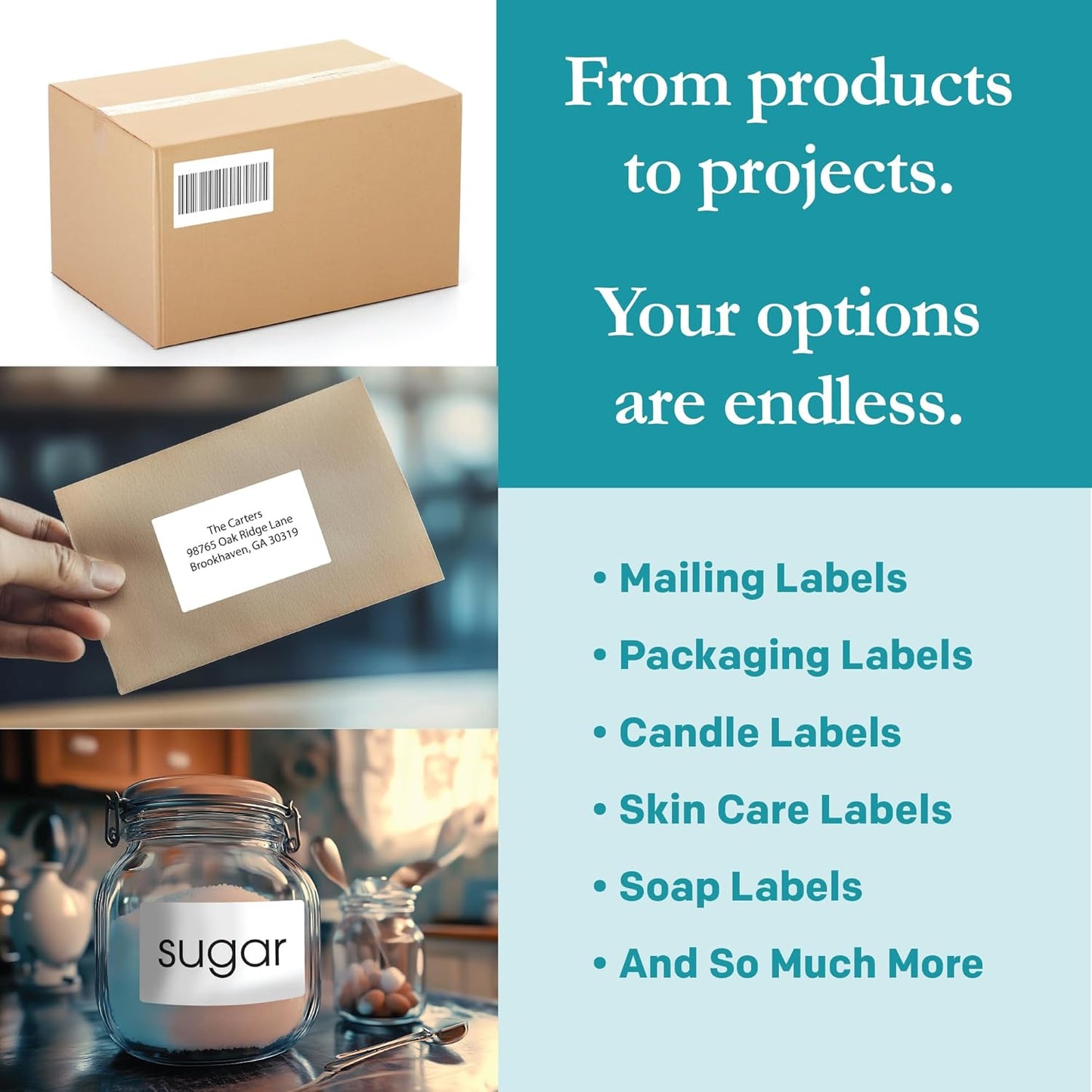 Premium Label Supply White Sticker Shipping/Mailing Labels – 4" x 2.5" – Laser/Inkjet Compatible – (8 per Sheet), 1000 Sheets – 8,000 Total Adhesive Labels