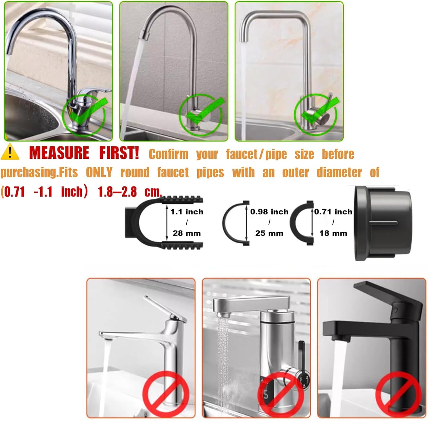 Sink Organizer Rack for Kitchen and Bathroom,Stainless Steel Detachable Hanging Faucet Drain Rack with Drip Tray Faucet Sponge Holder for Bathroom (Black, L&R as One)