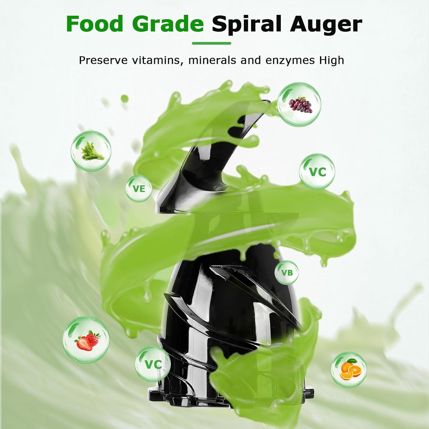 OMMO Cold Press Juicer Machines: 5.1" Wide Chute for Whole Fruits & Veggies, BPA Free Slow Juicer Easy Clean, Beep Alert, Slow Masticating Juicers for Moms/Families/Fitness/Juice Life/Healthy Living