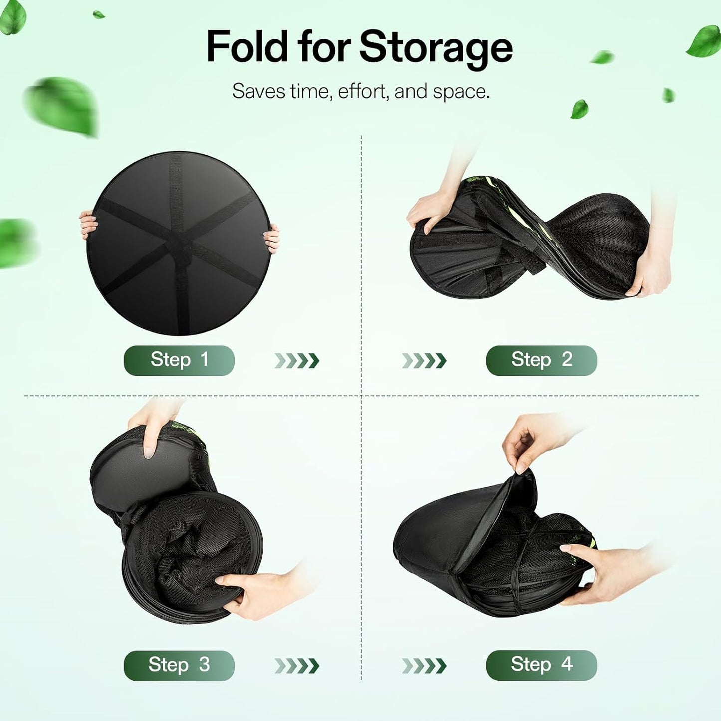 VIVOSUN 2-Pack 4-Layer Mesh Drying Rack Hanging Design with Green Zippers for Dehydrating, Indoor and Outdoor (Pruning Shears Included)