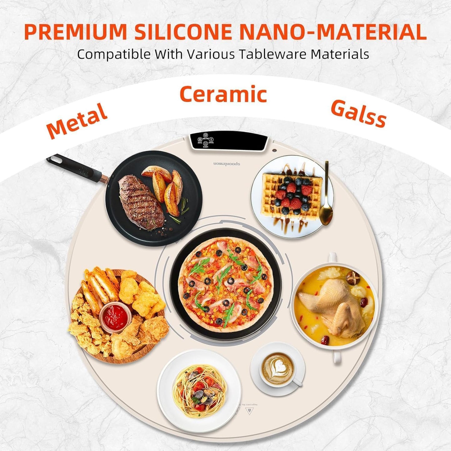 Food Warming Mat, Electric Warming Tray with Adjustable Temperature & Timer, Rollable & Portable, Rapid Full-Surface Silicone Heating Mat, Food Warmers for Gatherings, Parties, Buffets