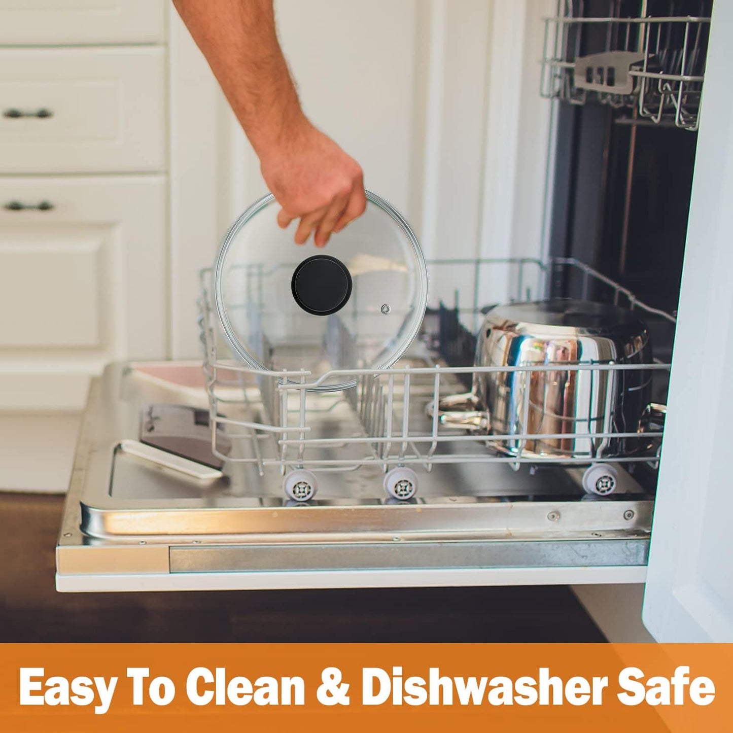 Wadaza Pan Lid 6.5 Inch - Tempered Glass Pot Lid - Oven Safe Replacement Glass Lid for Frying Pan Wok Pot Skillet