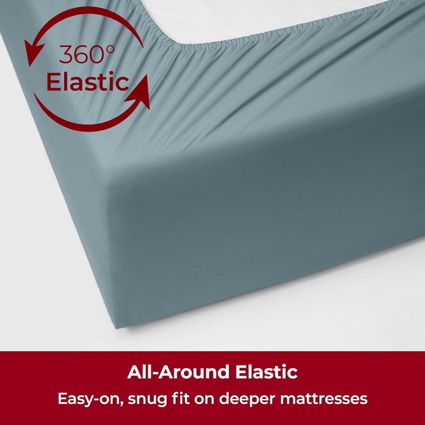 Mellanni Extra Deep Twin XL Sheets - 3 PC Iconic Collection Bedding - Hotel Luxury, Ultra Soft, Cooling Bed Sheets - Wrinkle, Fade, Stain Resistant (Twin Extra Long, Spa Blue)