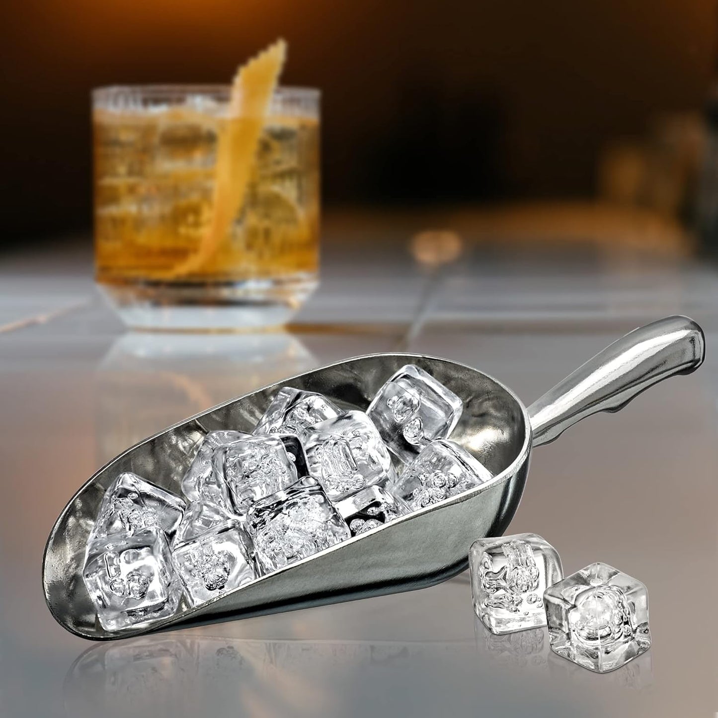 Amazing Abby - Elsa - 24-Ounce Aluminum Ice Scoops (Set of 2), Cast Aluminum Utility Scoops, Food-Grade, Good for Home and Commercial Use, NOT Dishwasher-Safe, Hand-Wash Recommended