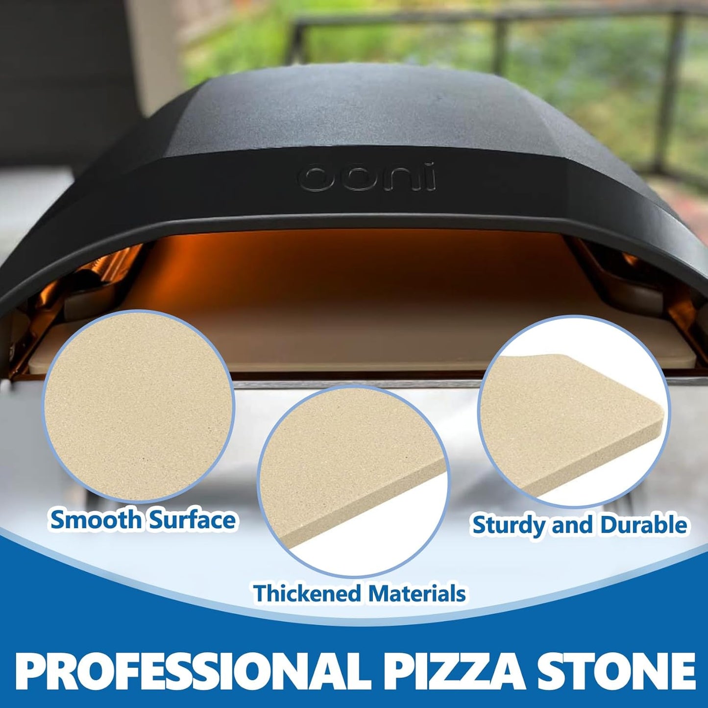 SafBbcue Cordierite Stone Baking Board for Ooni Koda 16 Pizza Oven Superior Quality for Pizza Lovers and Cooking Enthusiasts Ideal for Fathers and Husbands