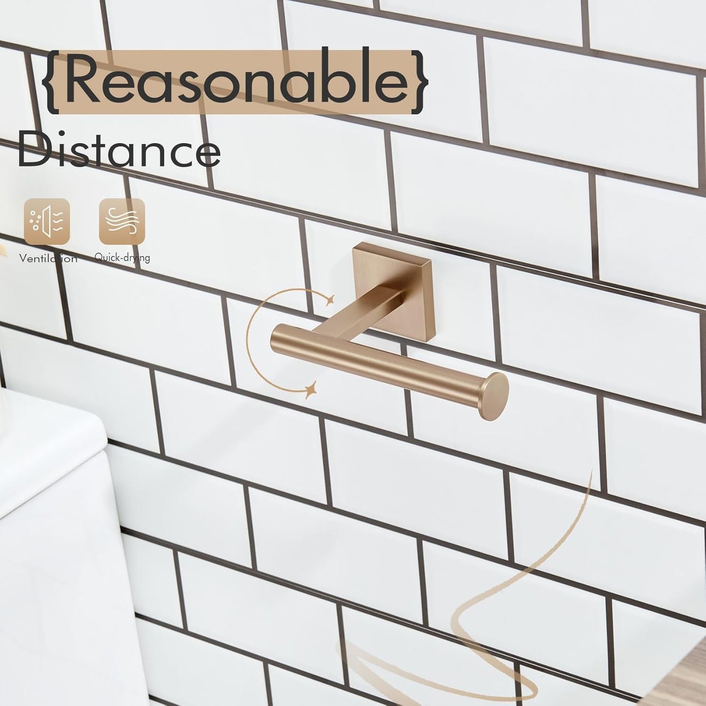 KOKOSIRI Toilet Paper Holder Toilet Roll Holders Hold Mega Rolls Kitchen Bathroom Tissue Paper Dispenser Champagne Bronze Stainless Steel, B2008CPG