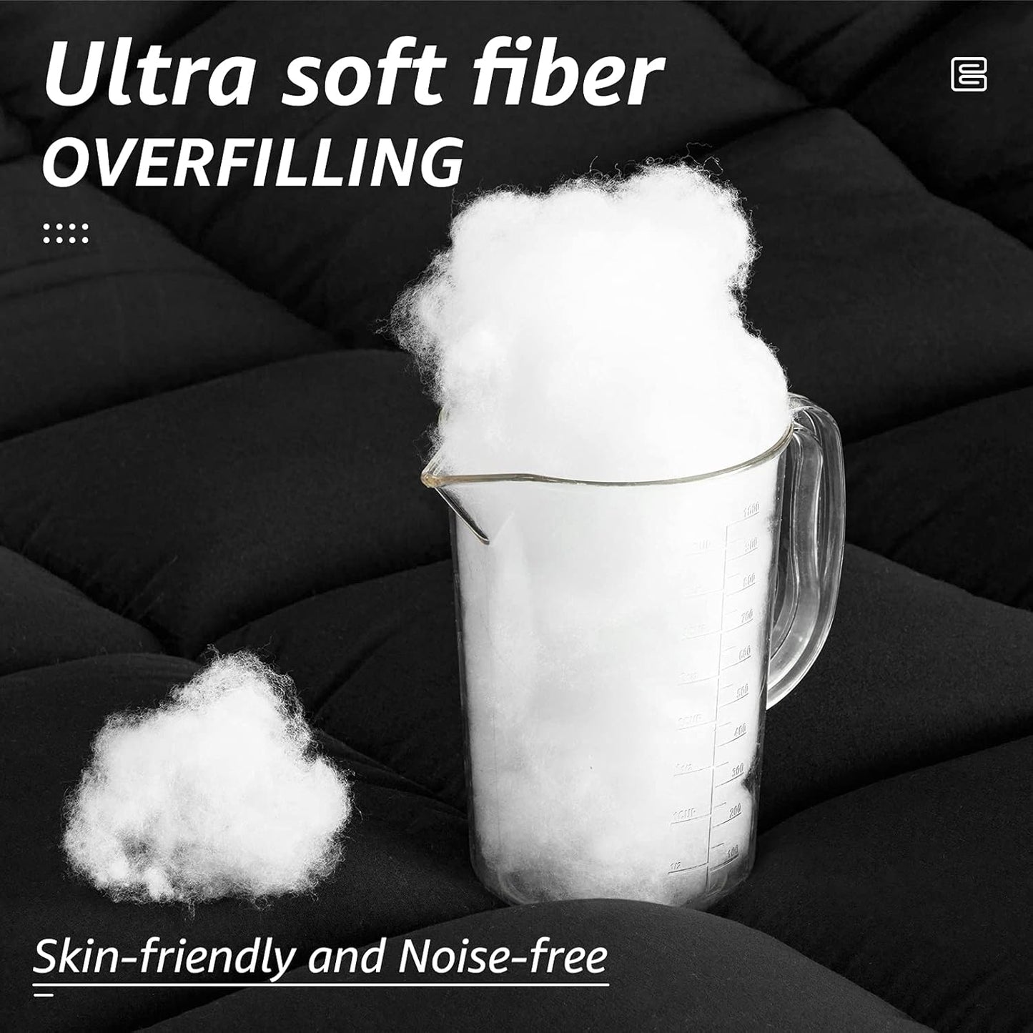 HYLEORY All Season Queen Size Bed Comforter - Cooling Goose Down Alternative Quilted Duvet Insert with Corner Tabs - Winter Warm - Machine Washable - Black