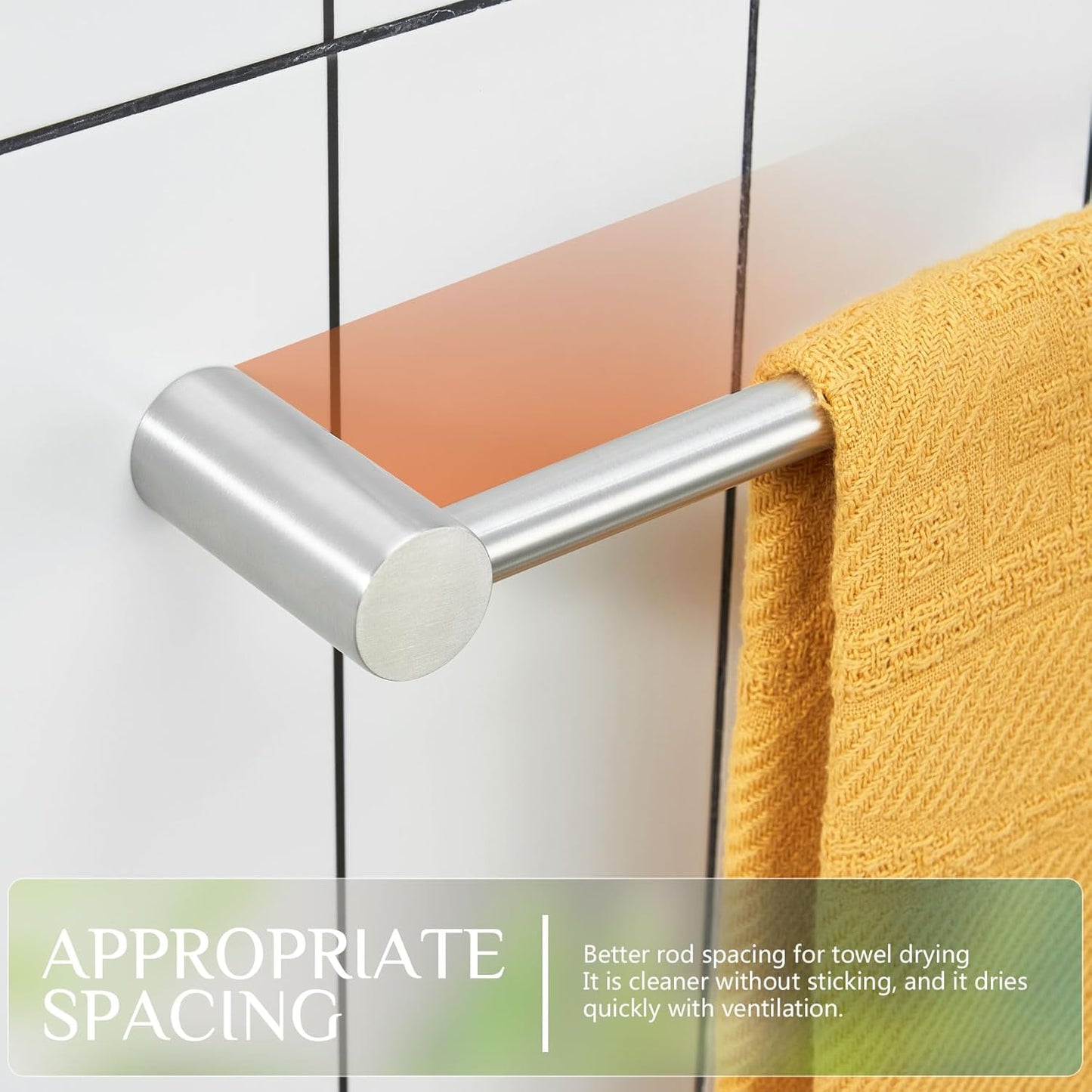 KOKOSIRI Bathroom Towel Bar Brushed Nickel 12-Inch Hand Towel Holder Rack Wall Mounted Bathroom Hardware Accessories Stainless Steel, B4007BR-L12