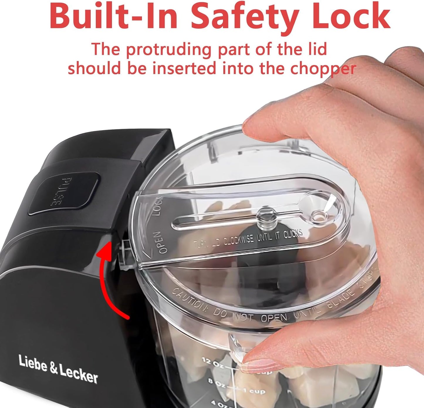 Liebe&Lecker Mini Food Processor,1.5 Cup Mini Chopper for Cutting Vegetable, Garlic,Onion and Meat