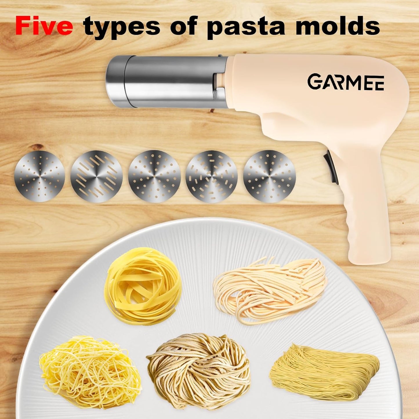 Electric Pasta Maker Machine Noodle Maker - Automatic Spaghetti Maker Pasta Roller Kitchenaid Attachment All-in-One Cordless Homemade Pasta Machine