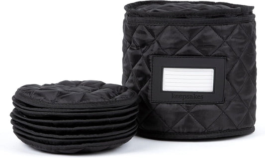 Covermates Keepsakes - Dish Storage - Padded Protection - ID Window - Stain Resistant - Machine Washable - China Storage, Black