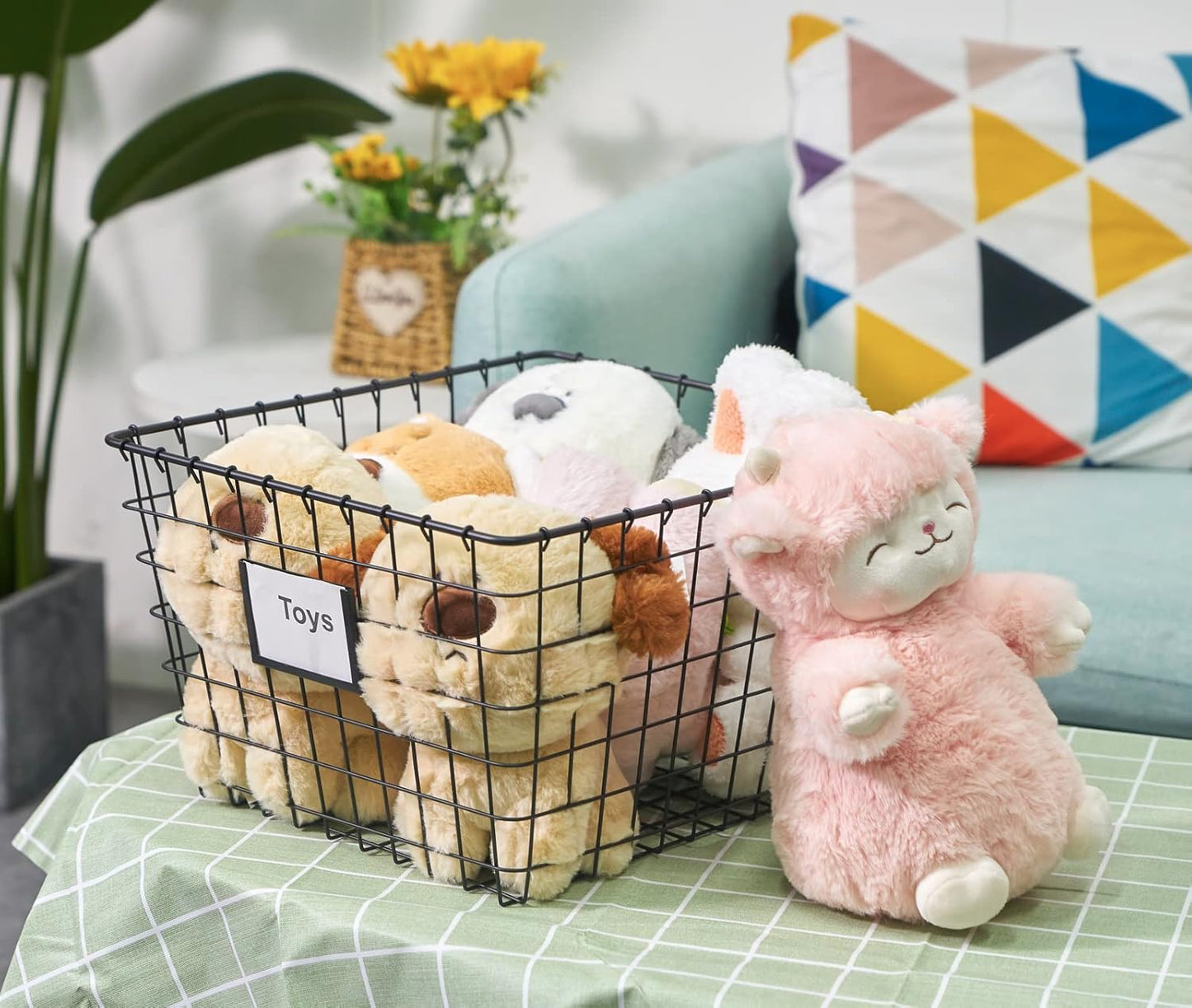 4 Pack【Large】 Wire Handmade Storage Basket for Organizing Household Goods,Pantry Organization,Bathroom countertop,Laundry,Wardrobe Storage Basket,Black