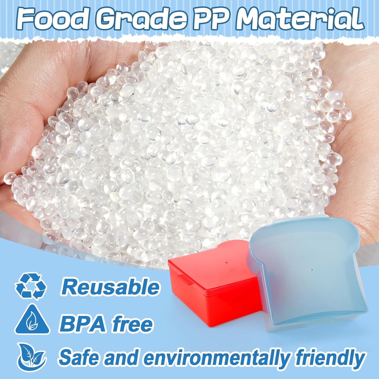 Alphatool 20 Oz Sandwich Containers for Kids - Toast Shape Lunch Box with Lids, Reusable BPA Free Plastic, Microwave & Freezer Safe, Small Food Storage Case for Kids Adults Snack Meal Prep (2 PCS)