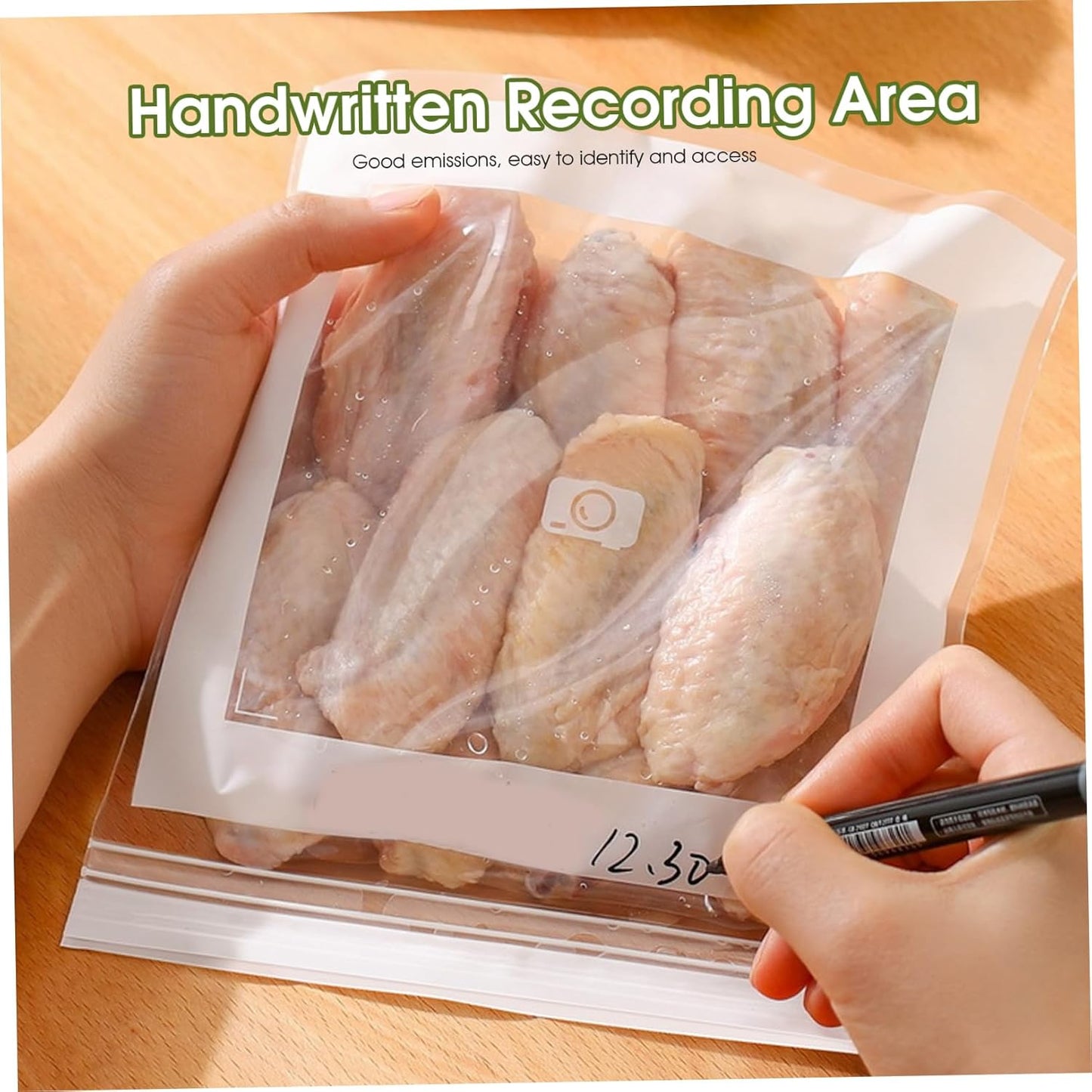 Reusable Freezer Bags 30PCS, Gallon Food Storage Bags with Stand & Label Leakproof Reusable Sandwich Bag for Kitchen, Vegetables, Snacks