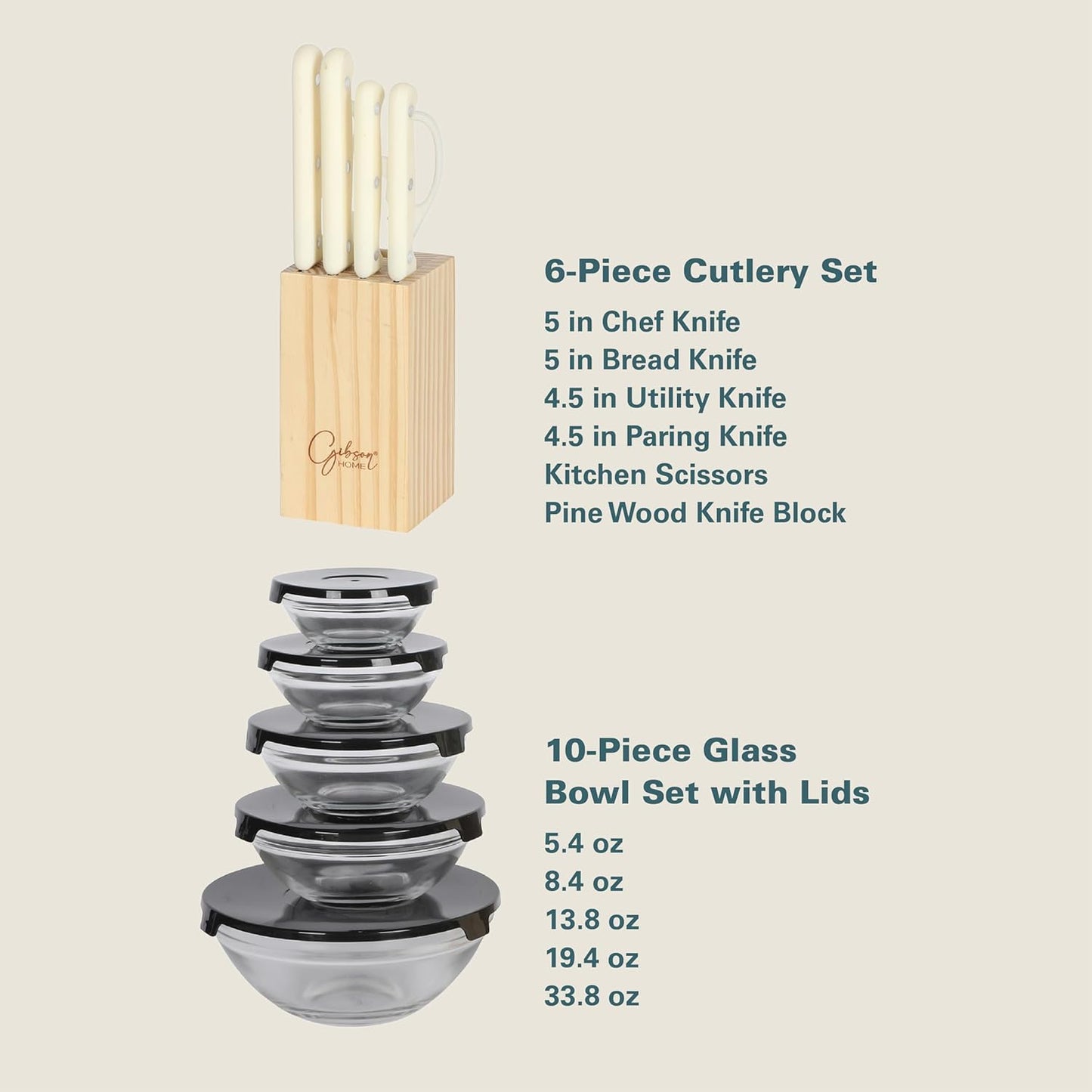 Gibson Home 74 Piece Kitchen in a Box Pots and Pans Cookware, Plates and Bowls Dinnerware, Cutlery Knife Block, Flatware Utensils, Tools & Gadgets, Storage, Glasses Set