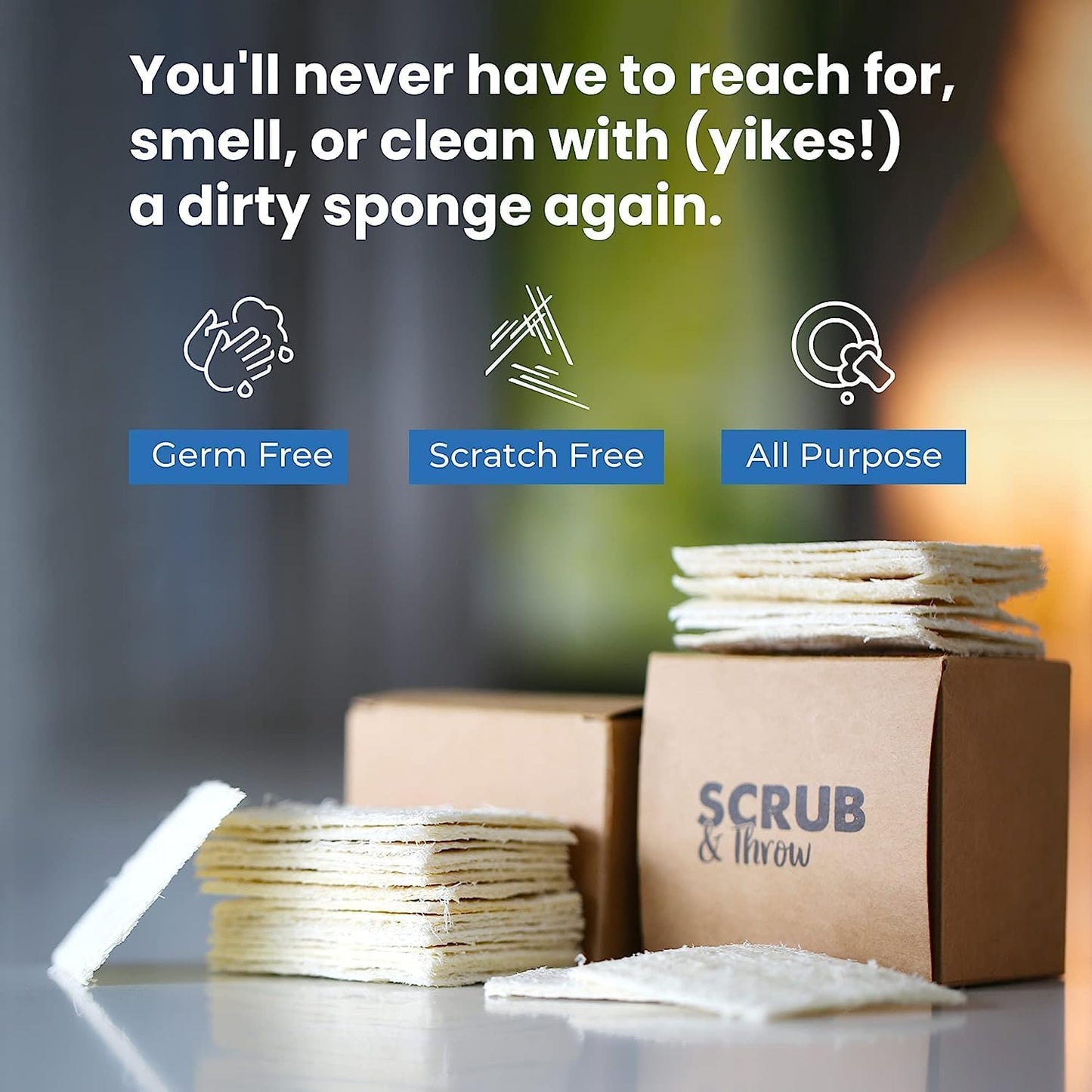 Scrub & Throw Natural Loofah Sponges, Multipurpose Dish Sponges, Non-Scratch Kitchen Sponges, (Pack of 90) for Cleaning Kitchen, Bathroom, and Household