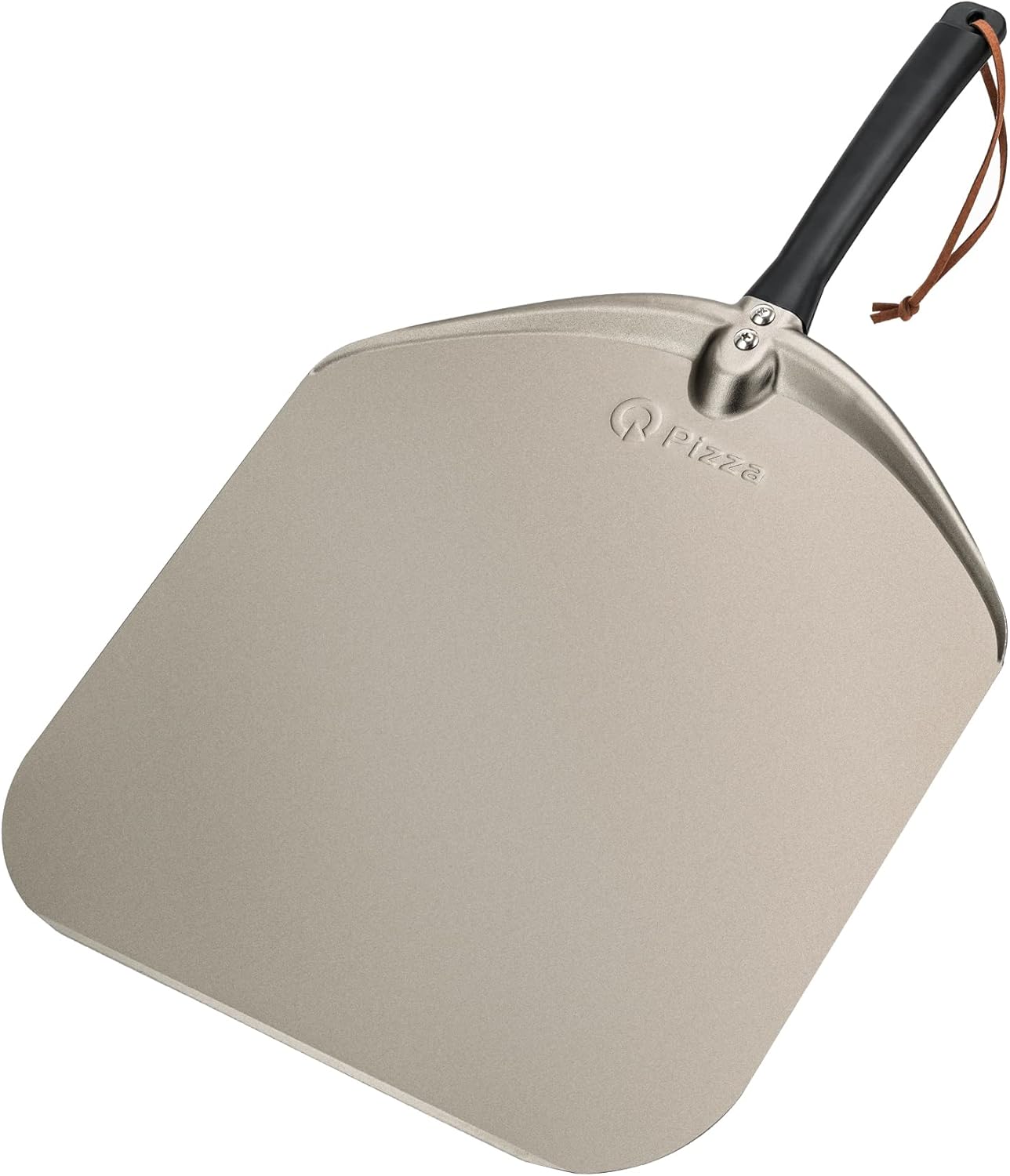 Q Pizza Aluminium Pizza Peel 14 inch, Extra Large Metal Pizza Turning Paddle, Non-stick Pizza Spatula for ooni Grill Oven Baking Bread Pastry Dough Pie Cake, PT205