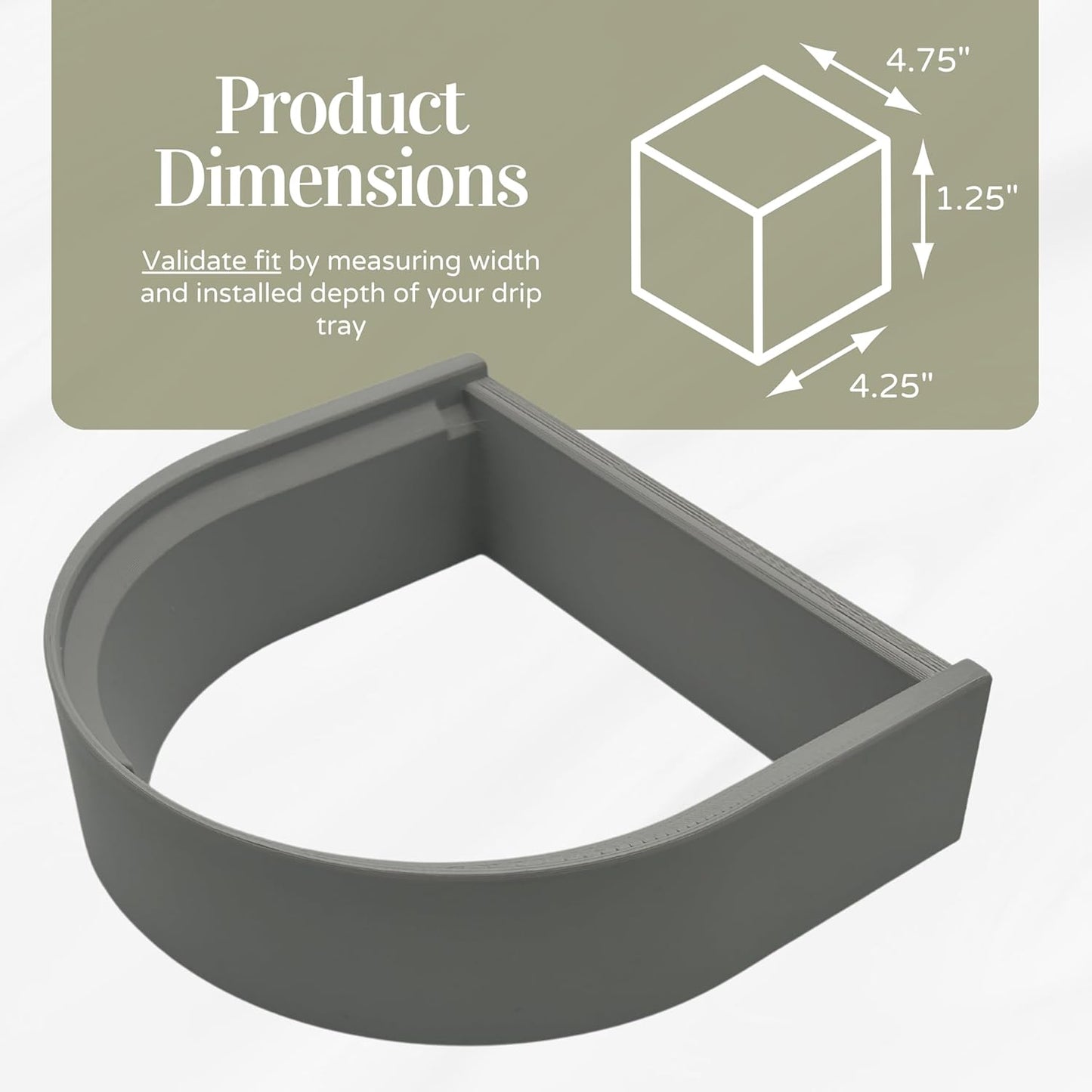 Drip Tray Mug/Cup Riser Made for the Keurig to Reduce Splashes - Riser Only (Gray, K-Slim 1.25 Inches Tall)