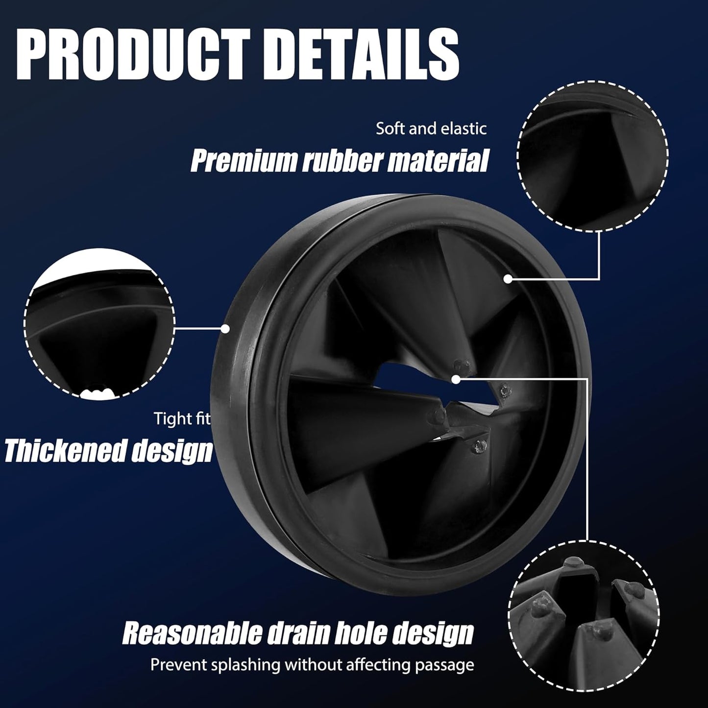 Garbage Disposal Splash Guards 3 3/8" Sink Baffle QCB-AM Replacement for InSinkErator Evolution Series, Upgraded Removable Quiet Collar Drain Plugs, Garbage Disposer Accessories, Black