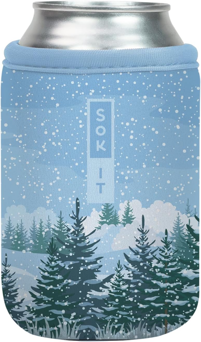 Sok It CanSok Sleeve for Beer & Soda Insulated Neoprene Cover (Winter Wonderland, 12oz Can Sleeve)