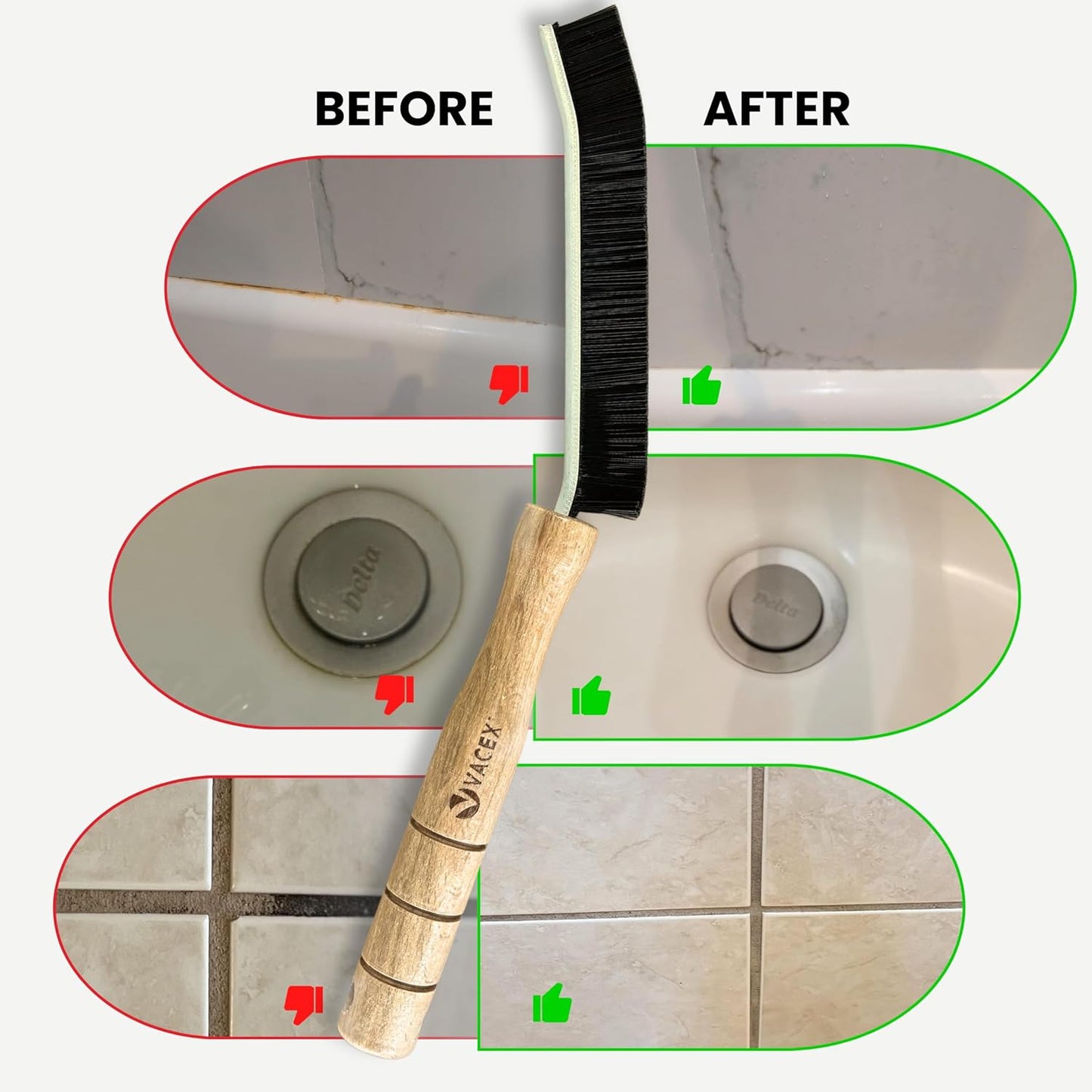 Crevice Cleaning Brush - Grout Scrub Brush, House Cleaning Supplies, Gap Cleaning Tools, Home Essentials, Gifts for Women Men, Hard Bristle Crevice Cleaner Brush for Household Use, Bathroom (3PCS)