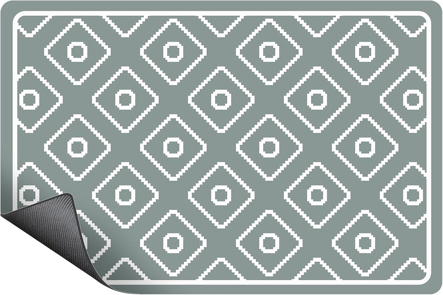 SUEH DESIGN Dish Drying Mat, Absorbent Coffee Mat 23.6 x 15.7 in Quick Dry Kitchen Drying Dish Drain Mat for Kitchen Counter Coffee Bar, Green