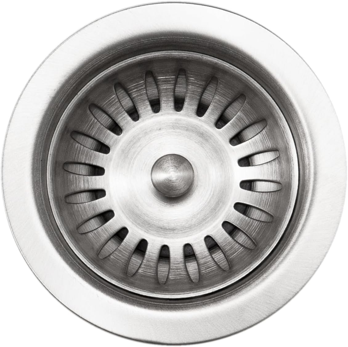 Houzer 190-9180 - 3-1/2 inch Stainless Steel Kitchen Sink Basket Strainer, Durable Food Catcher Stopper for Metal Kitchen Sink, Ideal for Filtering Waste and Preventing Clogs