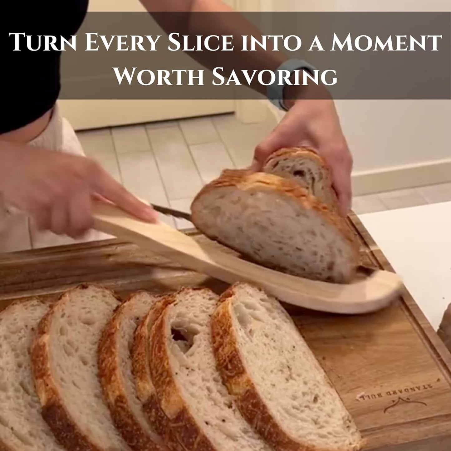 Acacia Wood Cutting Board – Large 18x12 Wood Cutting Boards for Kitchen with Juice Groove, Reversible Prep & Serving Board, Wooden Chopping Board for Mess-Free Cooking