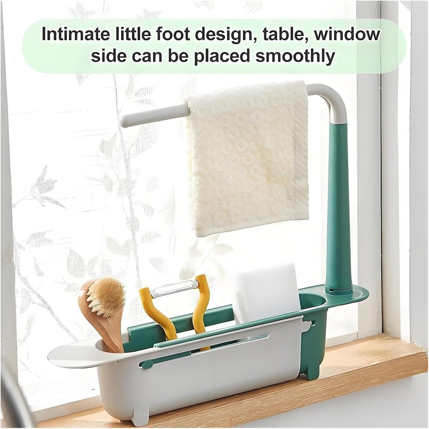 Onwddarefy Sink Storage Rack Telescopic, 2025 New Updated Telescopic Sink Storage Rack, Under Kitchen Sink Accessories Adjustable Length, Multipurpose Kitchen Sinks Organizer(Red)