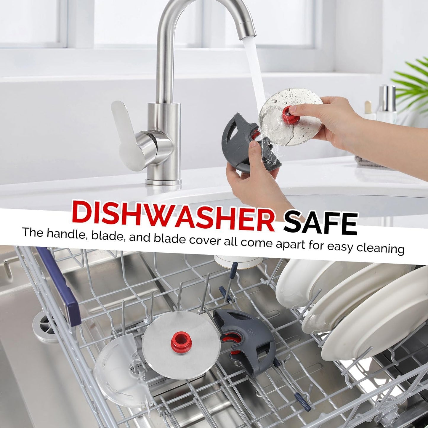 Pizza Cutter Wheel, UHIYEE Heavy Duty Pizza Slicer, Stainless Steel Large Pizza Wheel Blade with Safety Rotating Guard, Thickened Blade Ergonomic Handle Cut through Crust with Ease, Gray