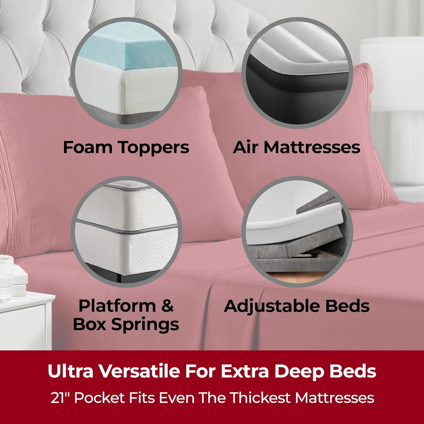 Mellanni Extra Deep Twin Sheets - 3 PC Iconic Collection Bedding - Hotel Luxury, Ultra Soft, Cooling Bed Sheets - Wrinkle, Fade, Stain Resistant (Twin, Brick Red)