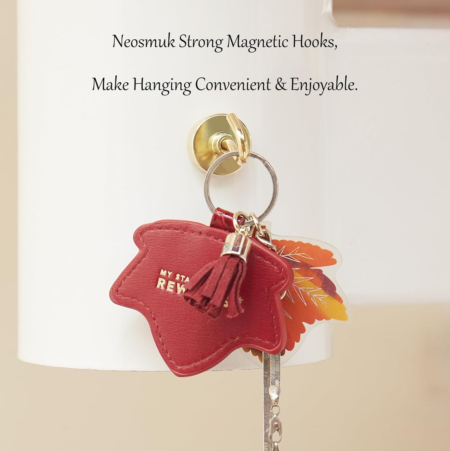 Neosmuk Magnetic Hooks Heavy Duty,Strong Magnet with Hook for Fridge, Super Neodymium Extra Strength Industrial Hooks for Hanging, Magnetic Hanger for Toolbox, Cruise, Grill(Golden,10 Pack)