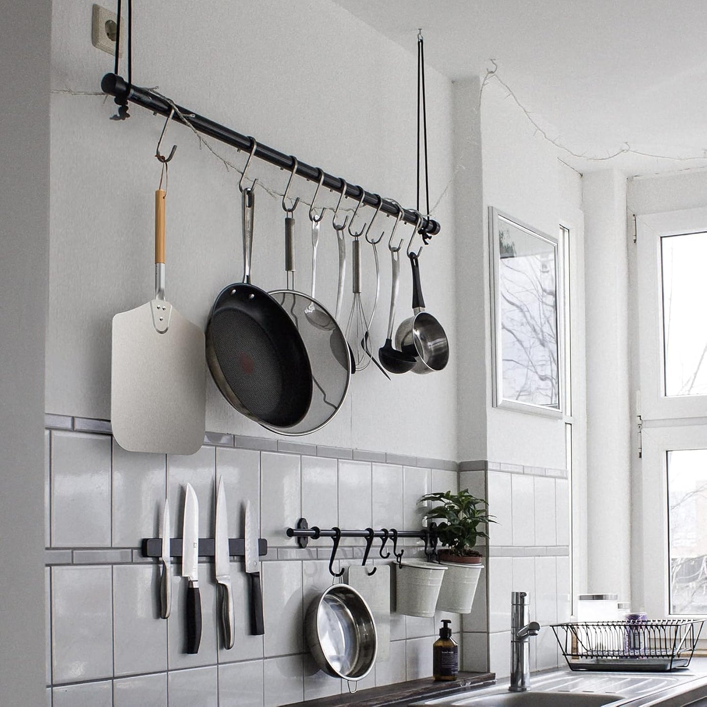 only fire Metal Pizza Peel with Wooden Handle for Indoor & Outdoor Grill Oven, 12 x 14 inch Pizza Baking Spatula Paddle for Baking Bread Pies, 28 Inch Long