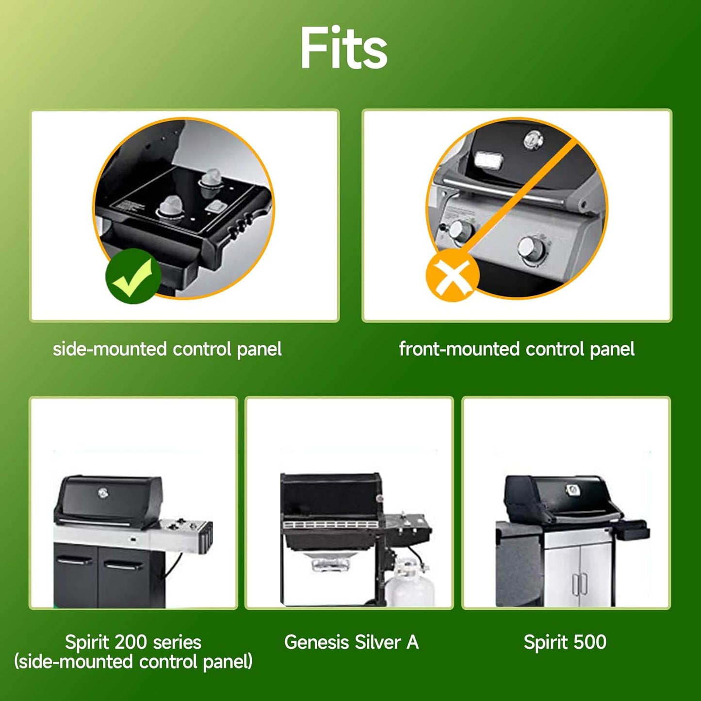 15" Stainless Steel Cooking Grate for Weber Spirit 200 Series, Spirit E/S 200 & 210 with Side Control Panel, Spirit 500, Genesis Silver A, Grill Grate Replacement for Weber 7522 7523 7521 65904 65905