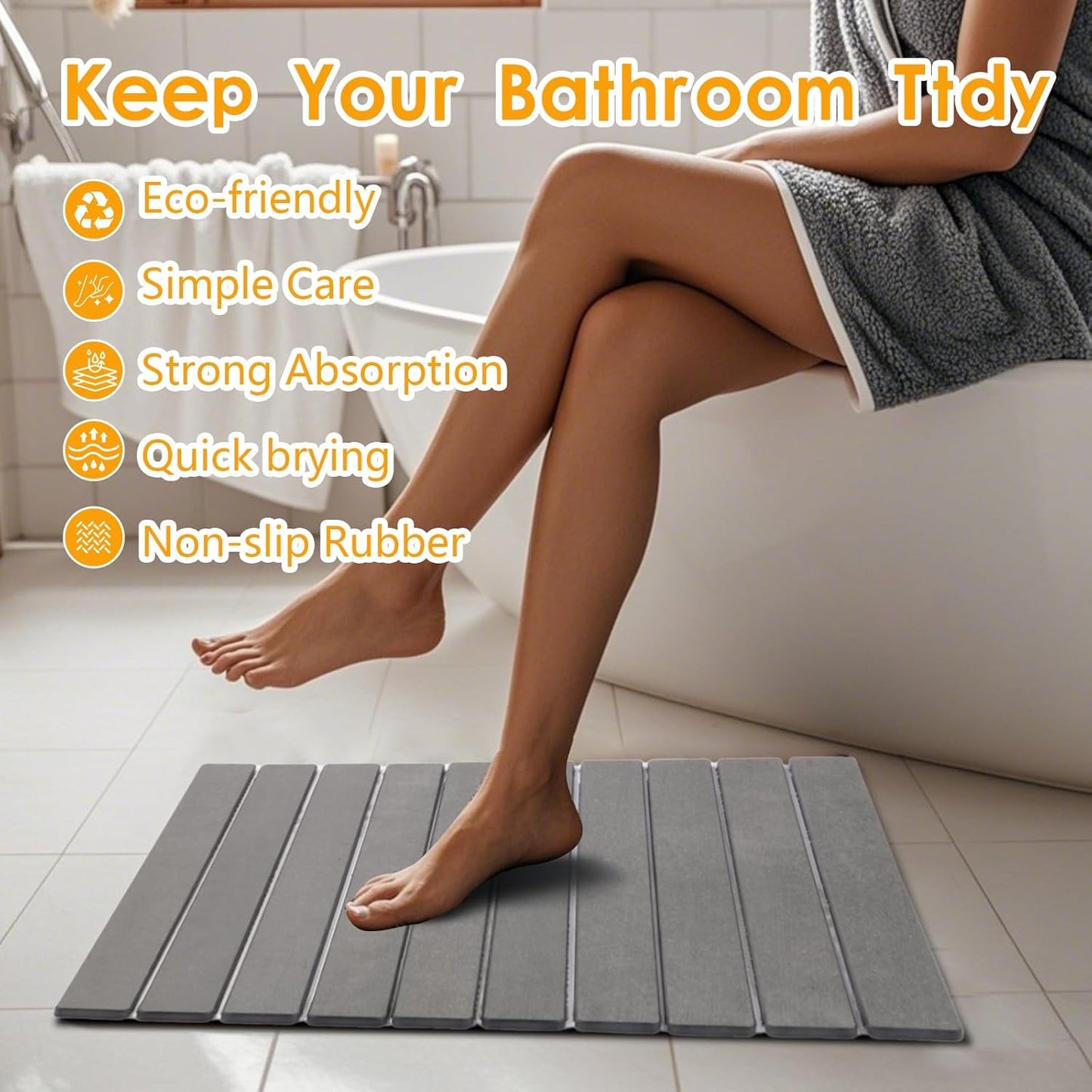 Drying Mat Stone Kitchen Counter, Foldable Stone Drying Stone for Kitchen Counter, Quick-Drying Stone Mat Dishes, Size 23.6"(L)×15.4"(W)