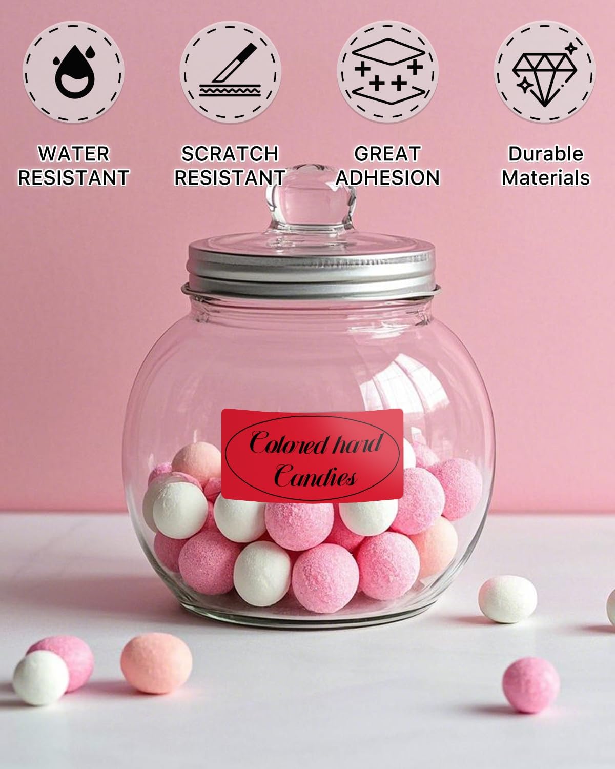 iEager 2x1 Inch Thermal Labels, Red Rectangle Thermal Printer Stickers, Durable Shipping Label Printer Sticker for Barcode, Name, Address, 1000 Labels/Roll