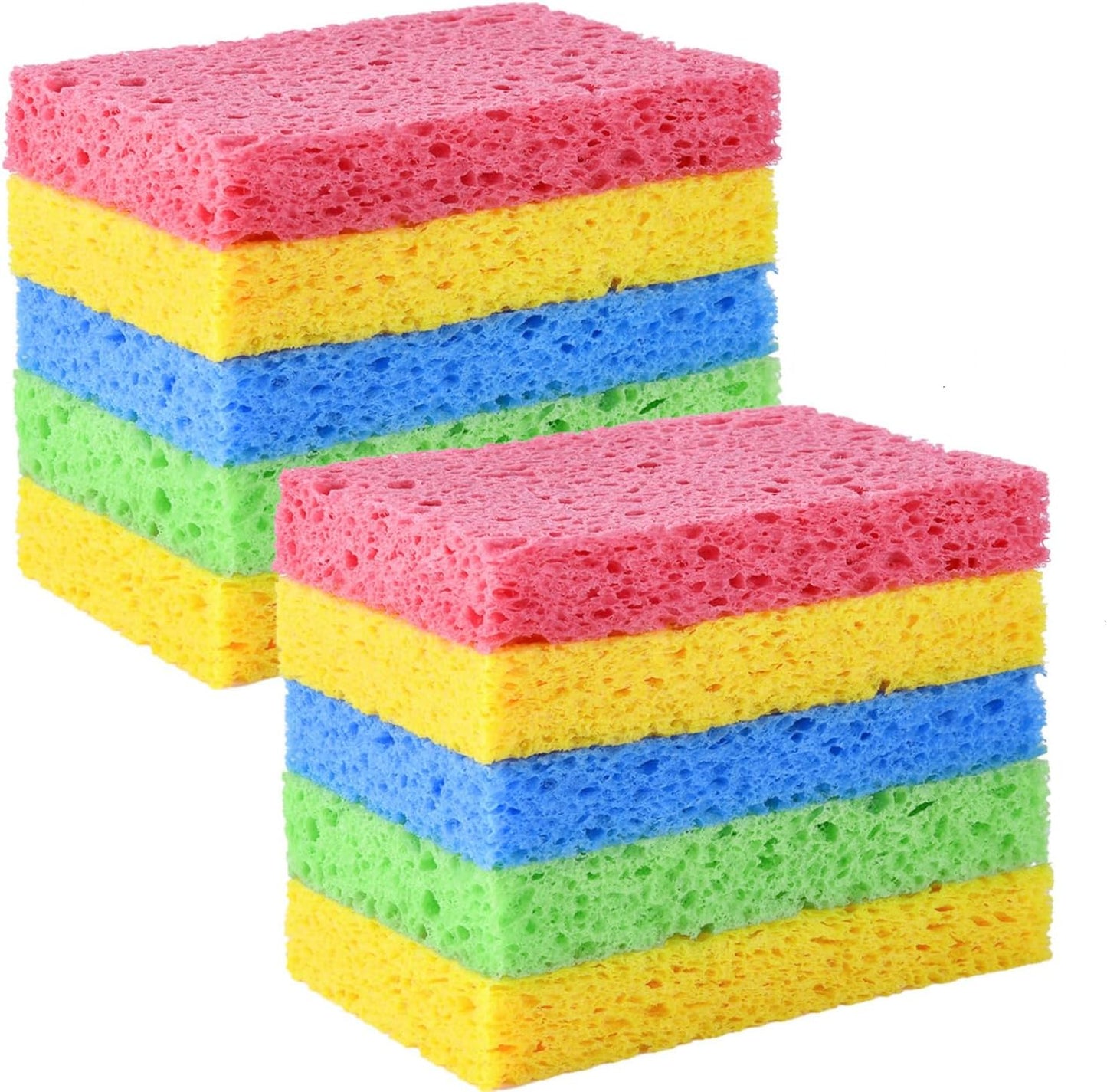YoleShy Sponge Kitchen Natural Cellulose Sponges 10 Pack Compressed Sponges for Cleaning Reusable Dish Sponges Kitchen Non-Scratch DIY for Kids