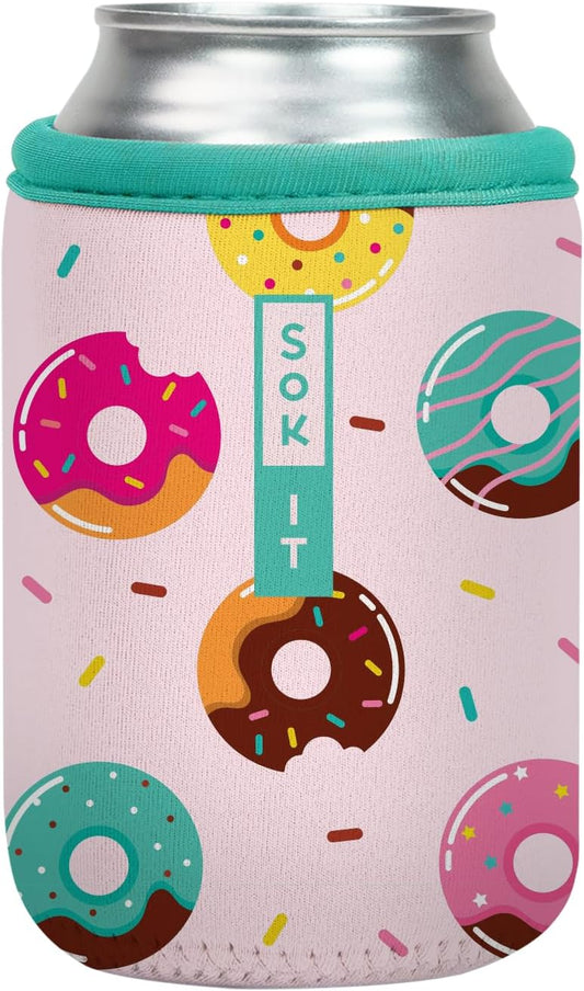 Sok It CanSok Sleeve for Beer & Soda Insulated Neoprene Cover (Donut Delight, 12oz Can Sleeve)