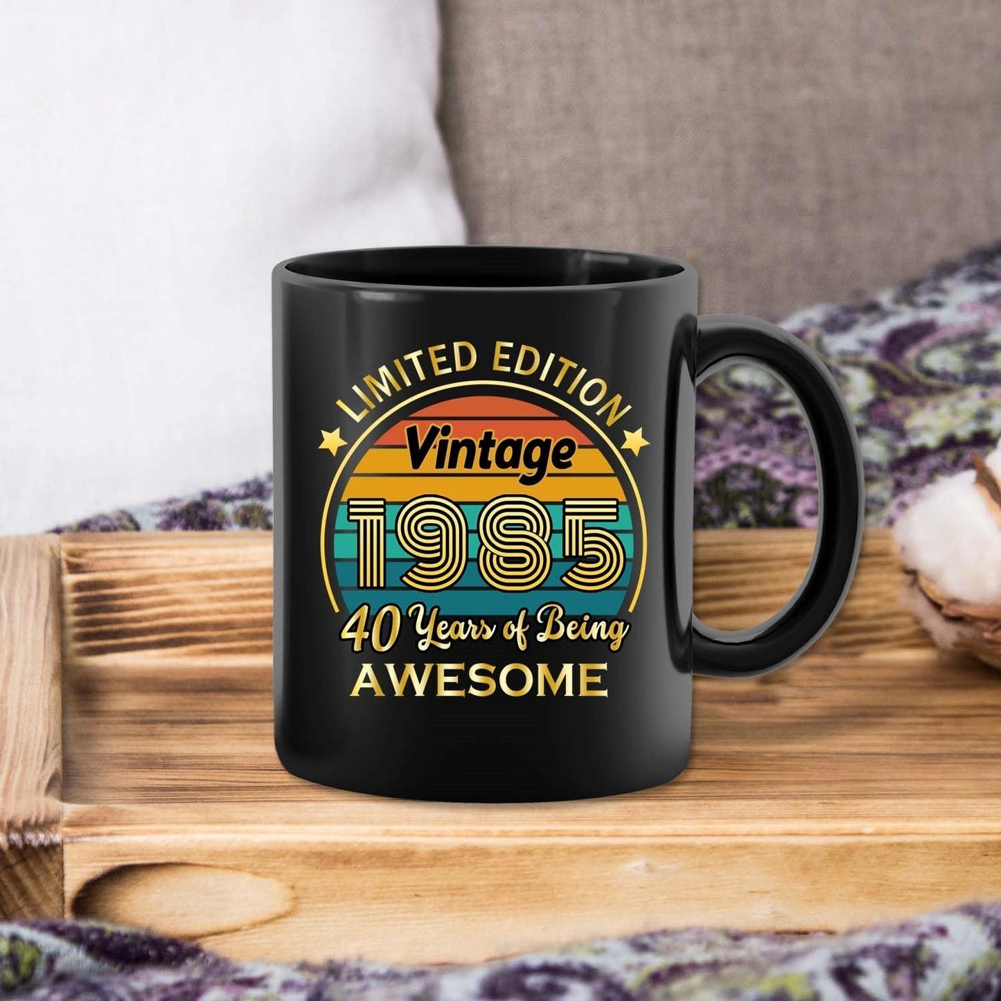 QUPT 40th Birthday Gifts for Women Men, 40th Birthday Gifts for Him, 1985 Birthday Gifts for Women Men, 40 Years Old Gifts, 1985 Birthday Gifts for Her Him, 40th Birthday Presents Coffee Mug