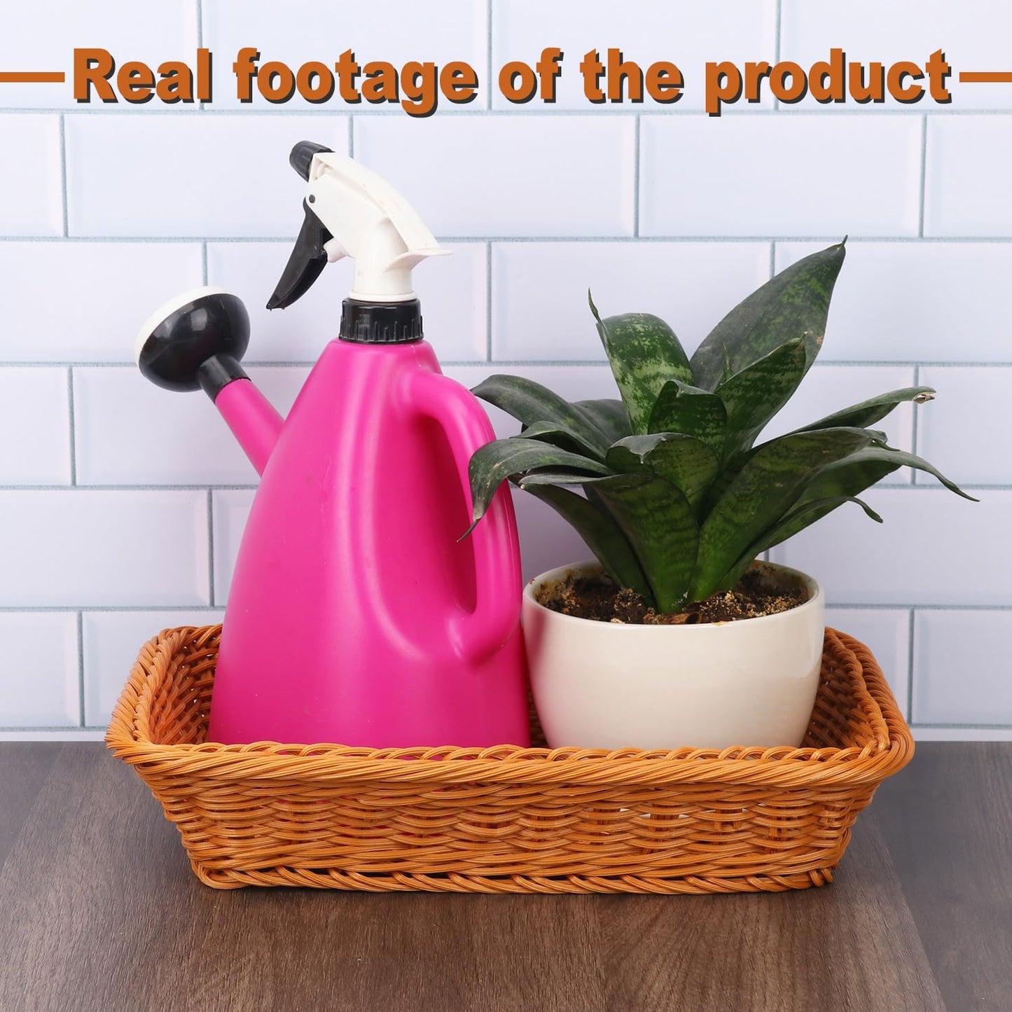 6 Pack 12 Inch Brown Poly Wicker Bread Baskets, Rectangular Wicker Bread Basket, Imitation Rattan Wicker Fruit Baskets for Table, Candies, Crackers, Fruit, Vegetables, Restaurant,Home Kitchen