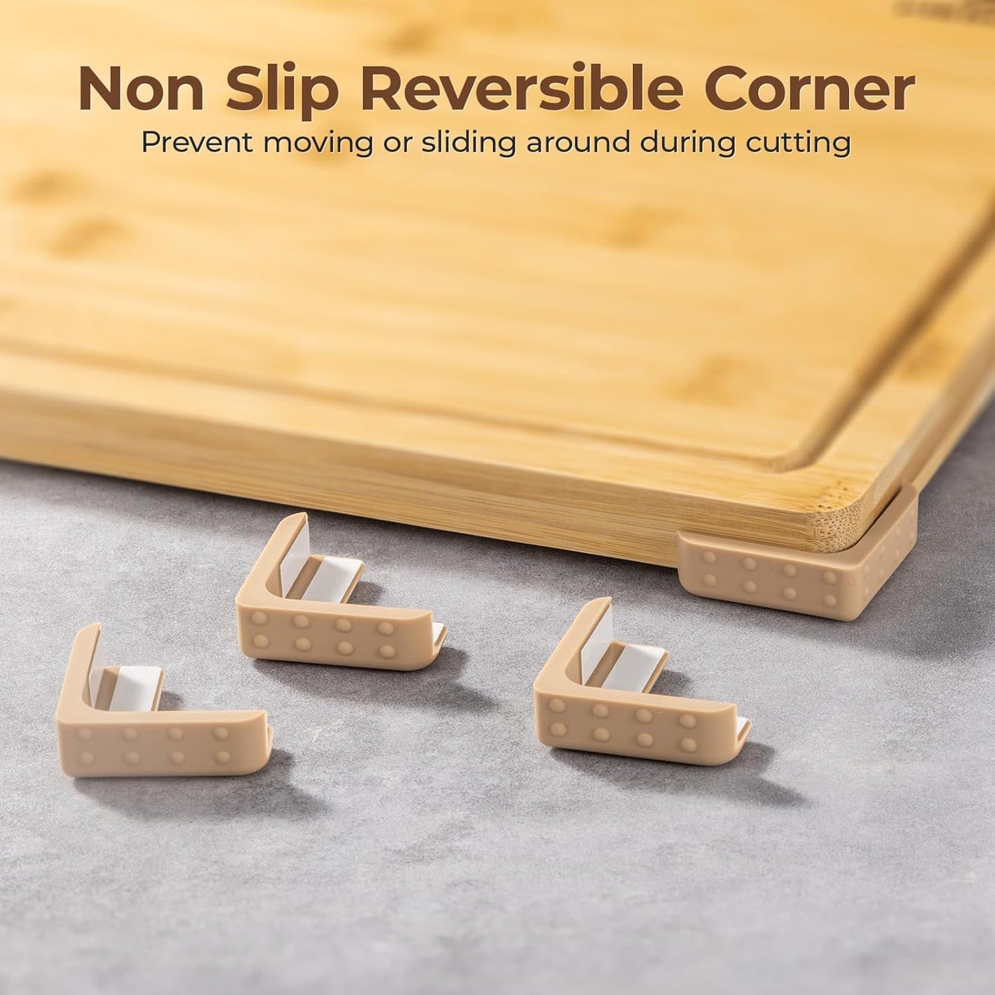 Bamboo Cutting Boards Large Set of 4 for Kitchen, Wood Charcuterie Chopping Board with Holder Non Slip, Steak Serving Tray with Juice Groove, Big Butcher Block for Cheese, Ideal for Gift