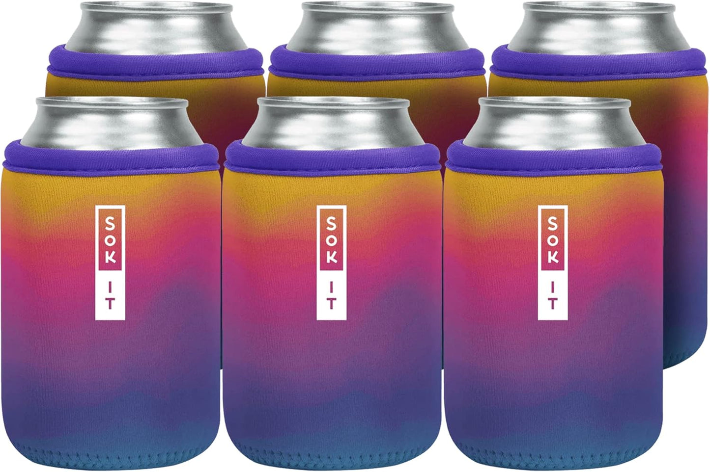 Sok It CanSok 6 Pack Sleeve for Beer & Soda Insulated Neoprene Cover (Twilight, 12oz Can Sleeve - 6 Pack)