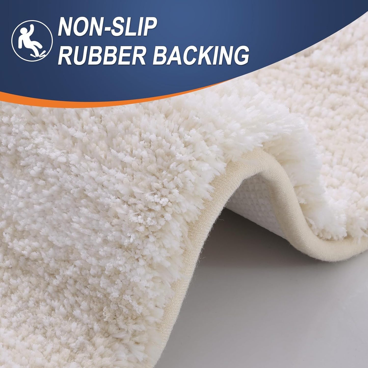 OLANLY Bathroom Runner Rugs 47x17, Extra Soft Absorbent Microfiber Bath Rugs, Rubber Backing, Quick Dry, Washable Bath Mats for Bathroom Floor, Tub and Shower, Home Decor Accessories, Light Beige